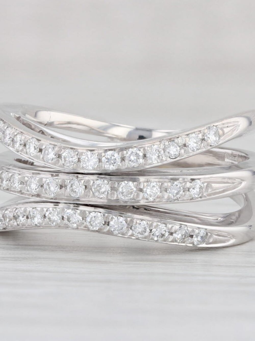 0.36ctw VS2 Diamond Multi-Band Ring 18k White Gold Size 6.75